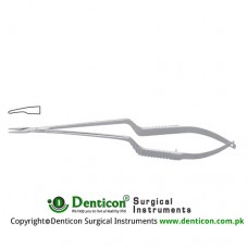 Micro Needle Holder Curved - Bayonet Shaped - Smooth Jaws Stainless Steel, 19 cm - 7 1/2"